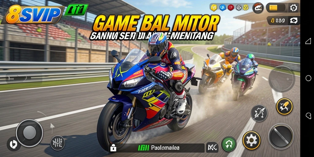 Gameplay 8SVIP yang menegangkan dengan balap motor yang seru.