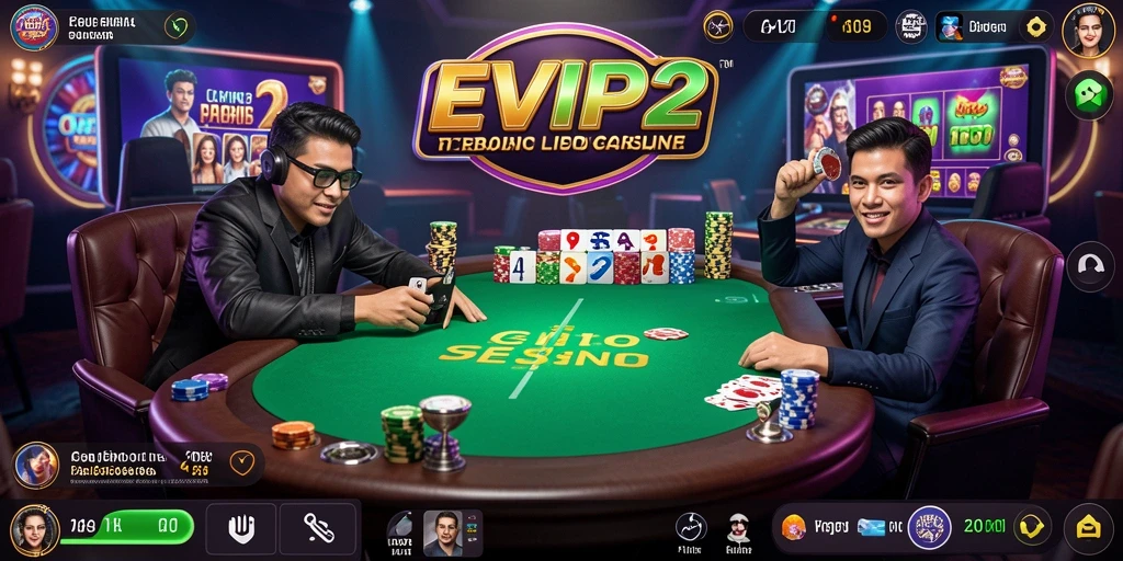 Tampilan gameplay mendebarkan di EVIP2 Live Casino.
