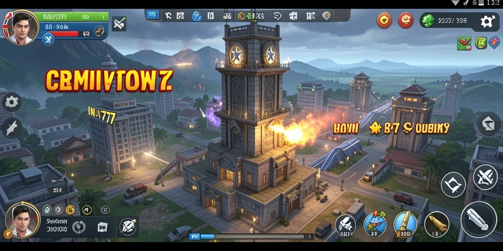 Tampilan gameplay Tower Defense yang menegangkan di INA777.