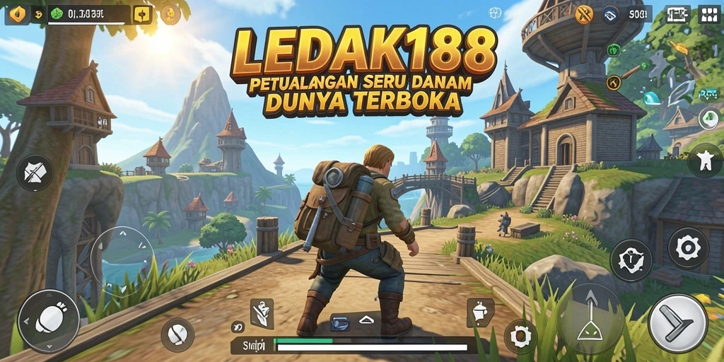 Screenshot gameplay <strong>LEDAK188</strong> menampilkan dunia terbuka yang luas dan kaya dengan detail.