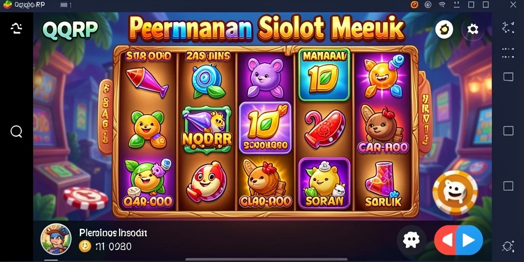 Tampilan utama gameplay Slot QQRP yang penuh warna dan seru.