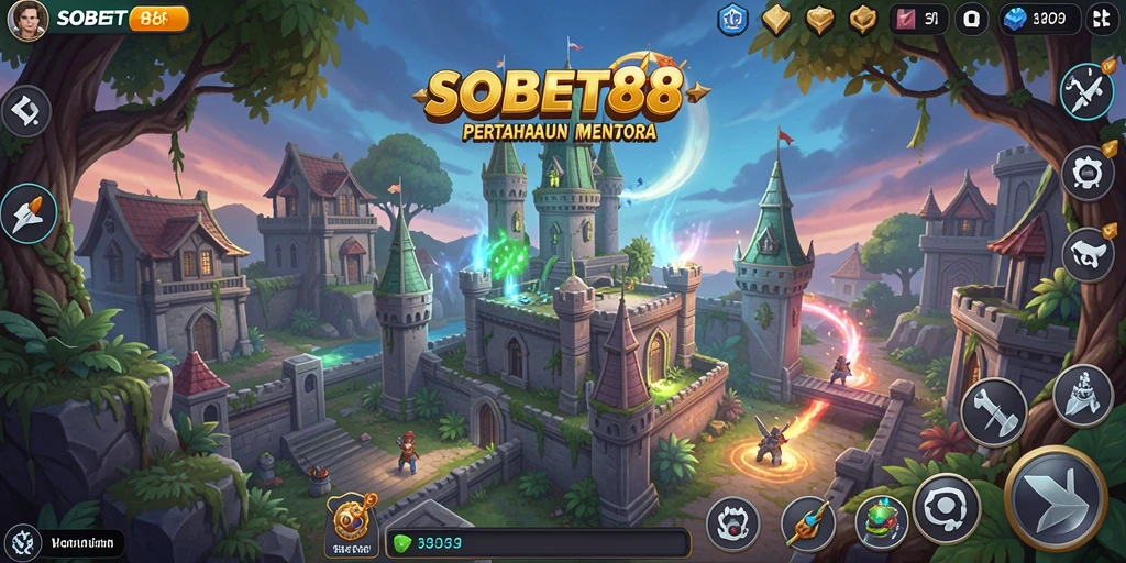 Screenshot menampilkan gameplay Tower Defense menawan dari SOBET88.
