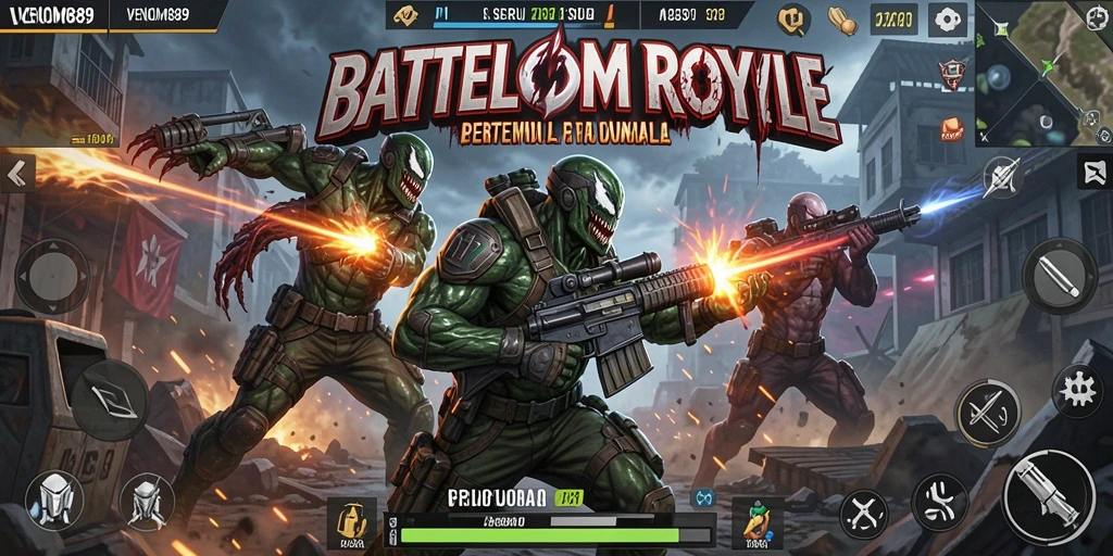 Gameplay intens di dunia Battle Royale VENOM889.