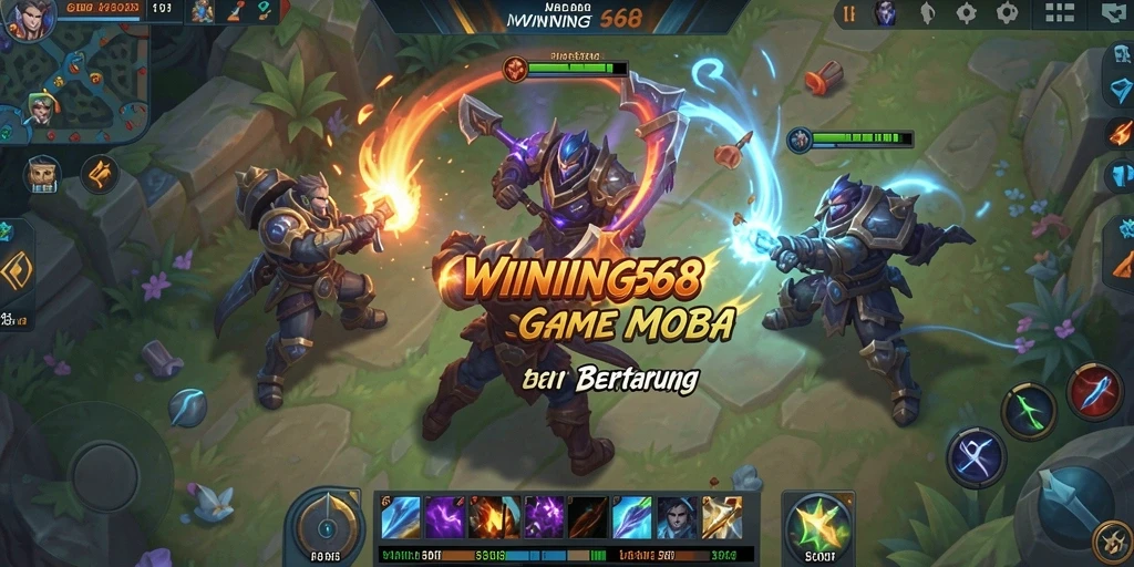 Screenshot gameplay <strong>WINNING568</strong> yang menunjukkan karakter dalam aksi di arena pertempuran.